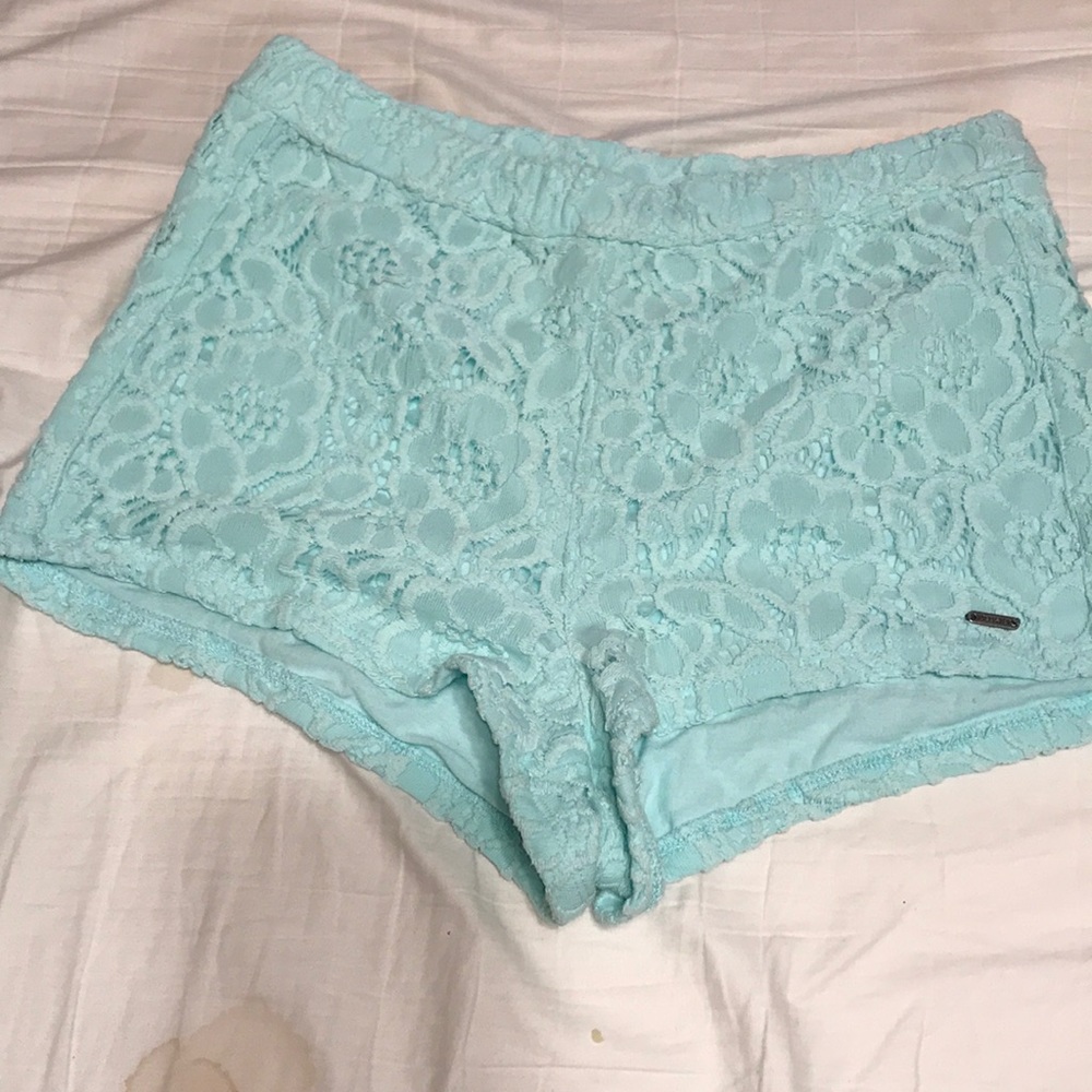Hollister lace shorts teal